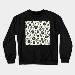 Black and White Floral Crewneck Sweatshirt